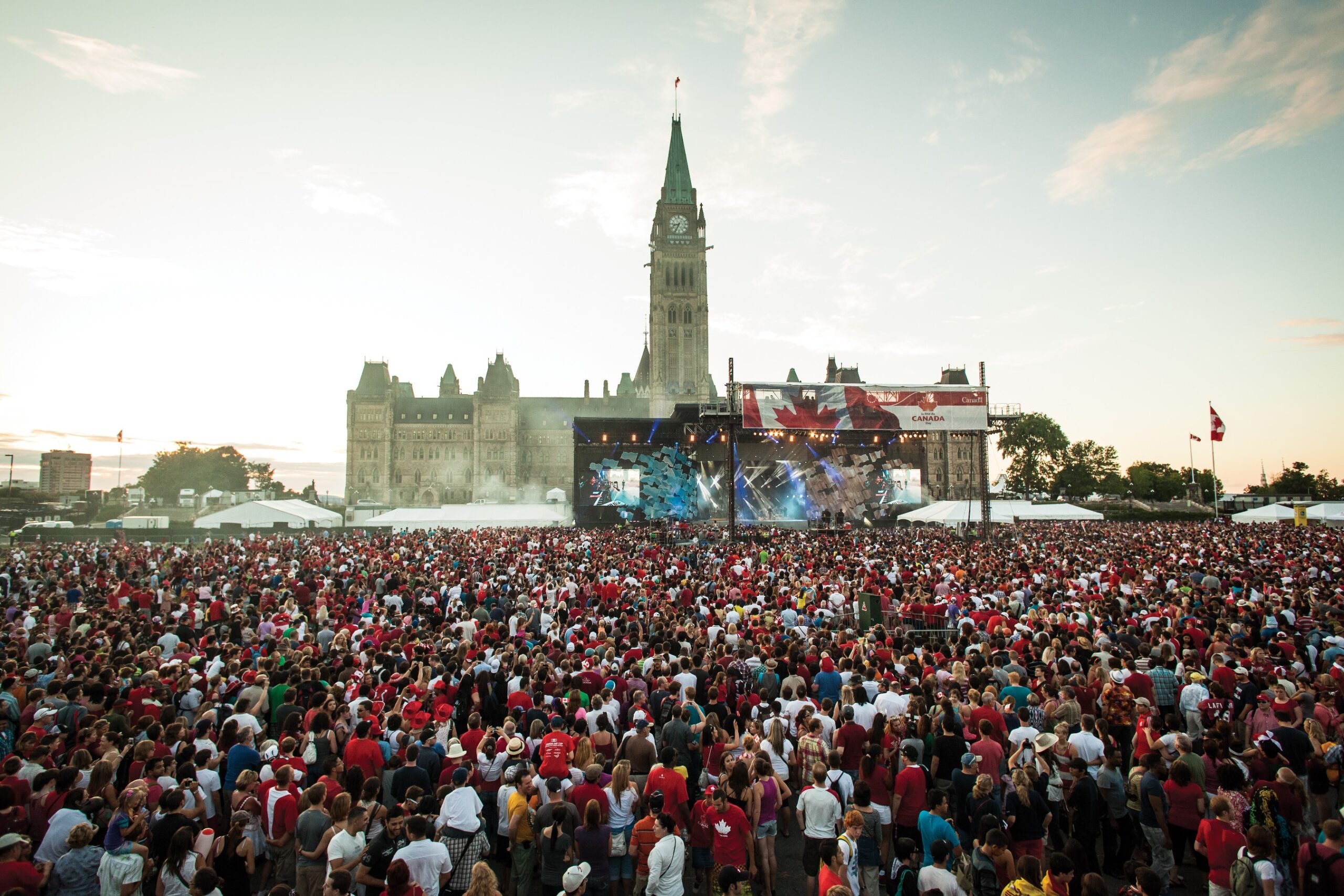 Canadian festival event with payment terminals